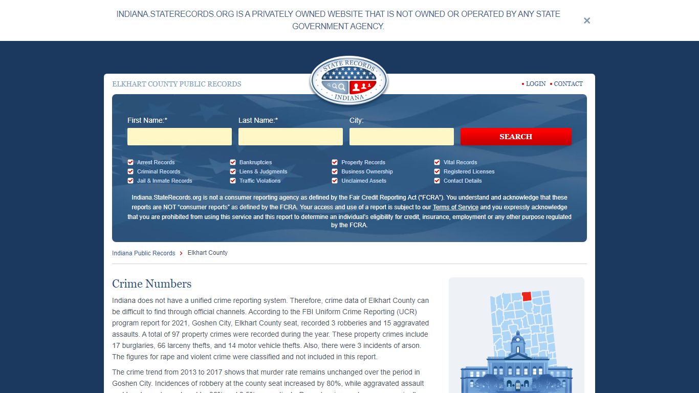 Elkhart County Arrest, Court, and Public Records | StateRecords.org